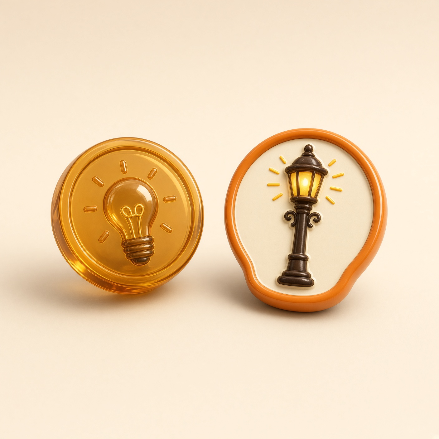 Coin and lamp badge